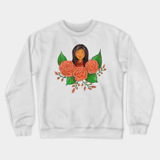 Girl in flowers Crewneck Sweatshirt